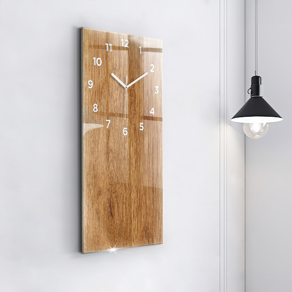 Modern vertical wall clock Light wood