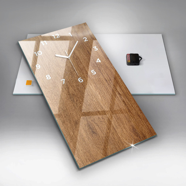 Modern vertical wall clock Light wood