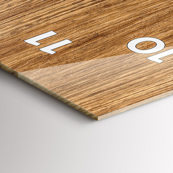 Modern vertical wall clock Light wood