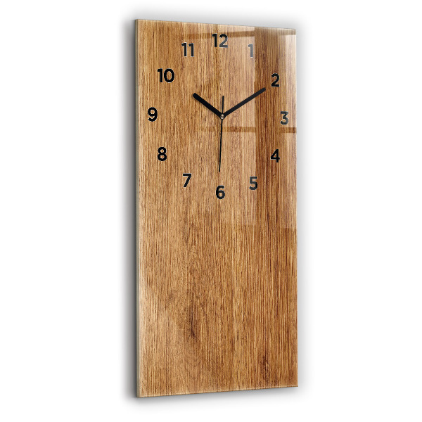 Modern vertical wall clock Light wood