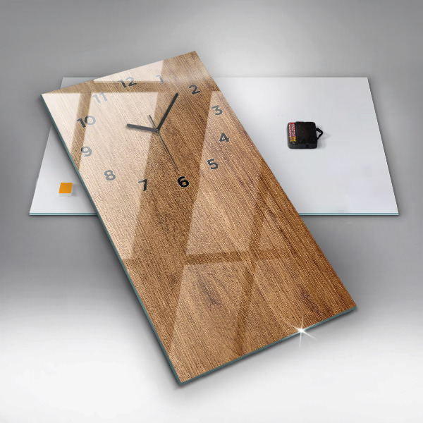 Modern vertical wall clock Light wood