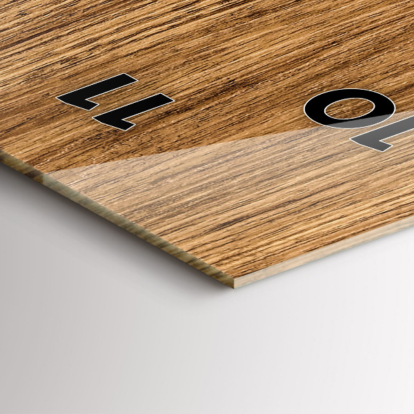 Modern vertical wall clock Light wood