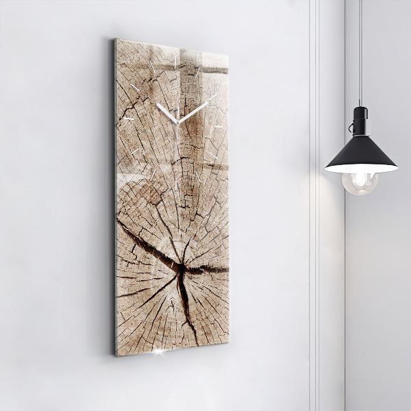 Modern vertical wall clock Old wood stump