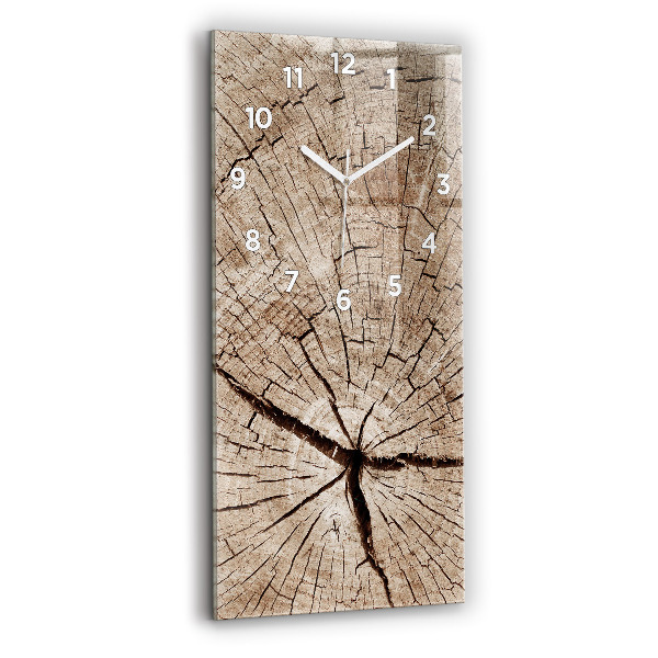 Modern vertical wall clock Old wood stump