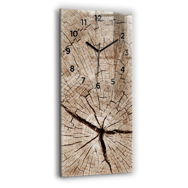 Modern vertical wall clock Old wood stump
