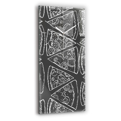 Modern vertical wall clock Painted pizza