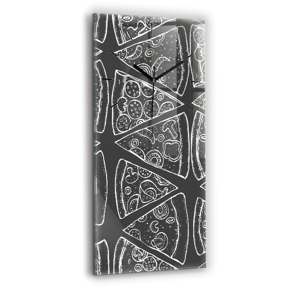 Modern vertical wall clock Painted pizza