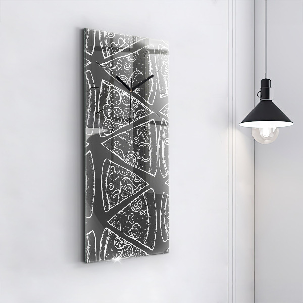 Modern vertical wall clock Painted pizza