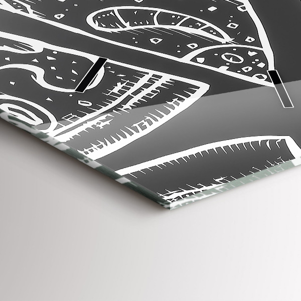 Modern vertical wall clock Painted pizza