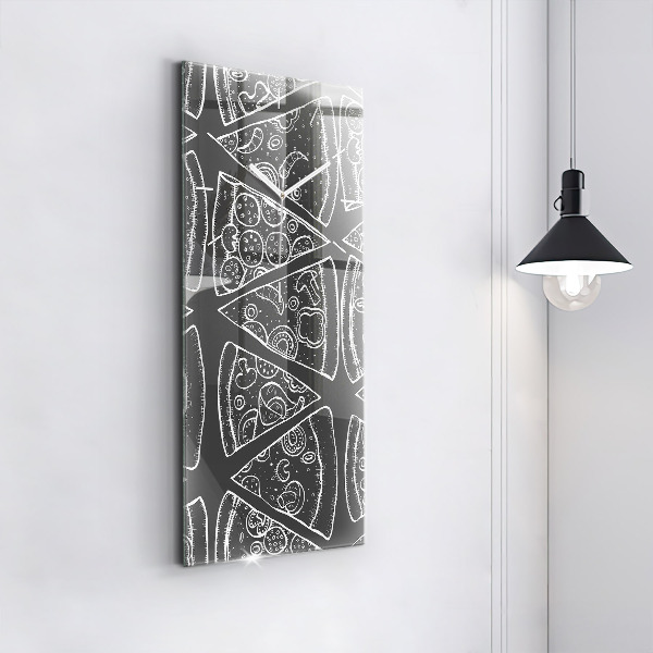Modern vertical wall clock Painted pizza