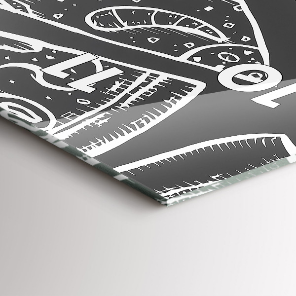 Modern vertical wall clock Painted pizza