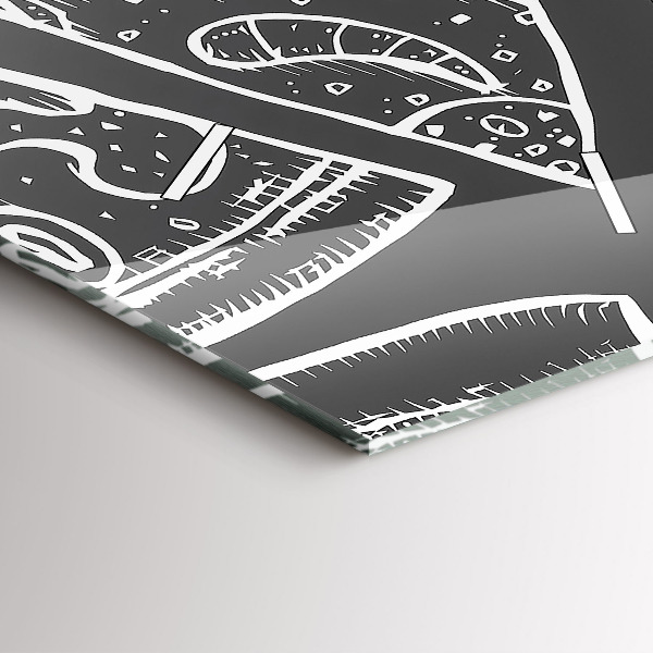 Modern vertical wall clock Painted pizza