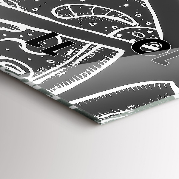 Modern vertical wall clock Painted pizza