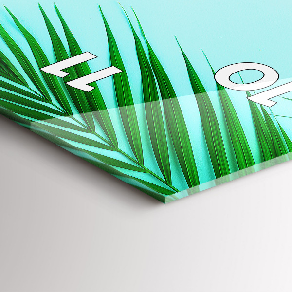 Modern vertical wall clock Green palm trees