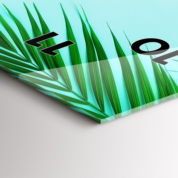 Modern vertical wall clock Green palm trees