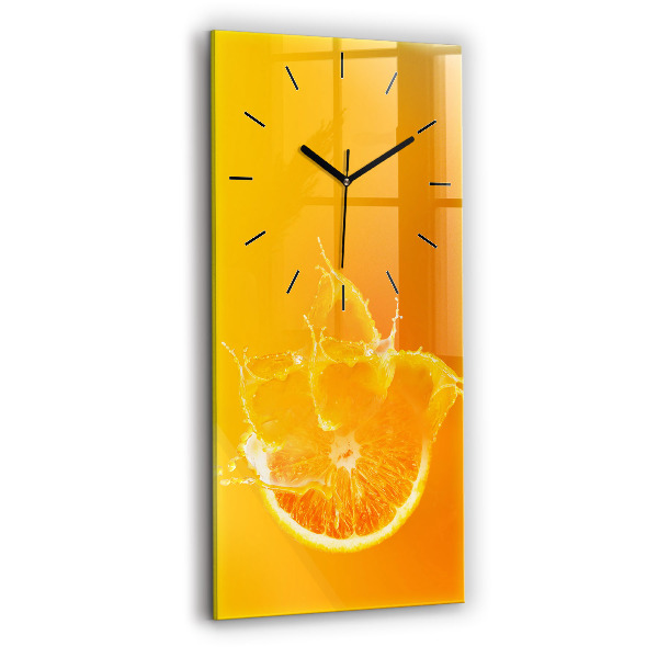 Modern vertical wall clock Orange