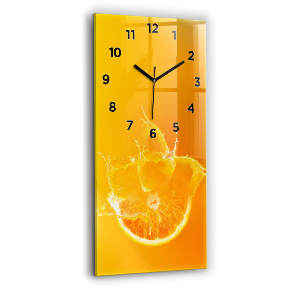 Modern vertical wall clock Orange