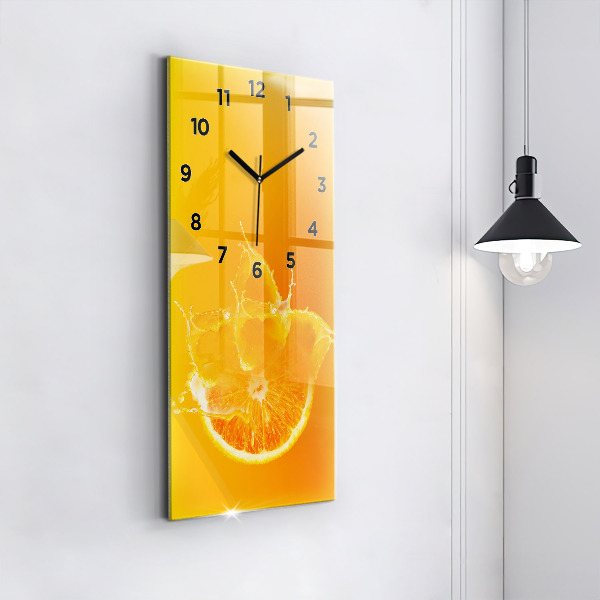 Modern vertical wall clock Orange