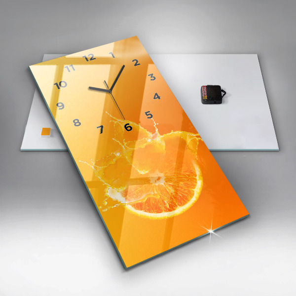 Modern vertical wall clock Orange