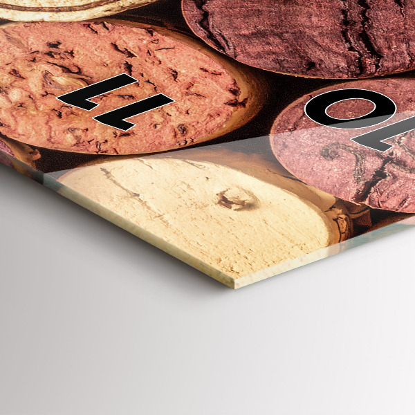 Modern vertical wall clock Wine corks