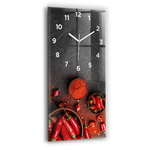 Modern vertical wall clock Red peppers