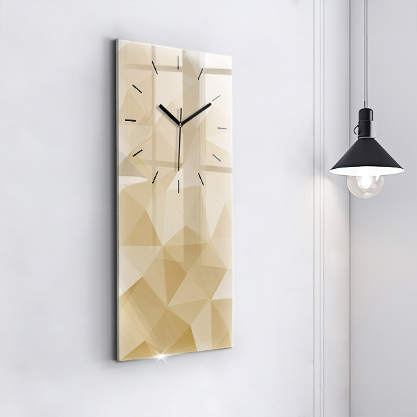 Modern vertical wall clock Triangles abstract