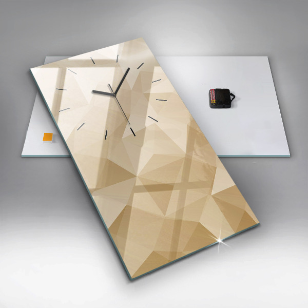 Modern vertical wall clock Triangles abstract