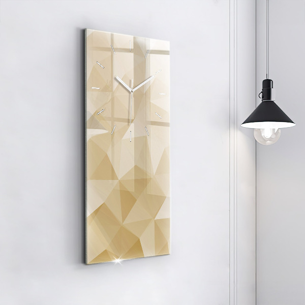 Modern vertical wall clock Triangles abstract