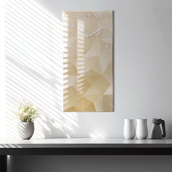 Modern vertical wall clock Triangles abstract