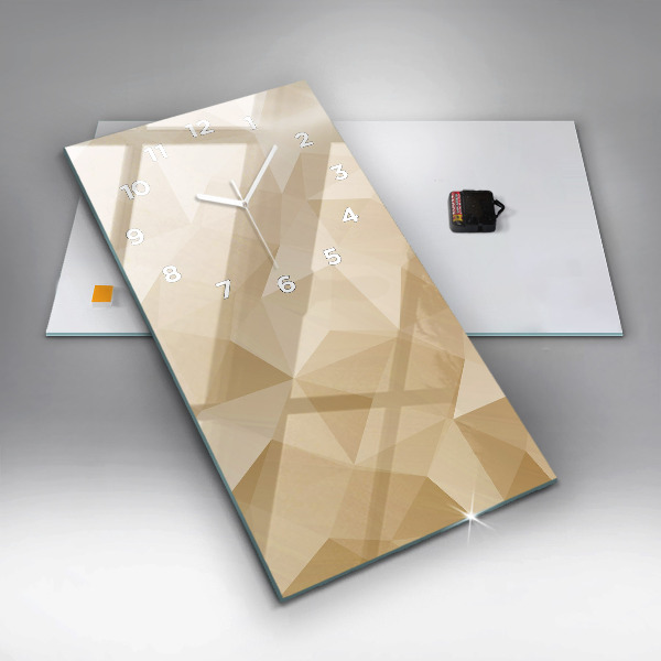 Modern vertical wall clock Triangles abstract