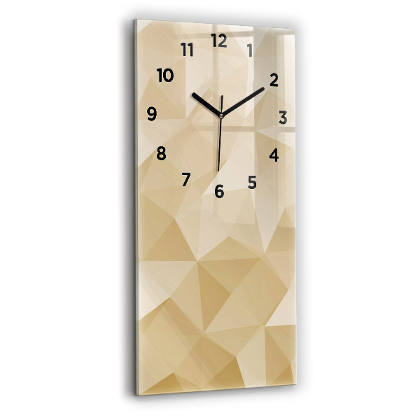 Modern vertical wall clock Triangles abstract