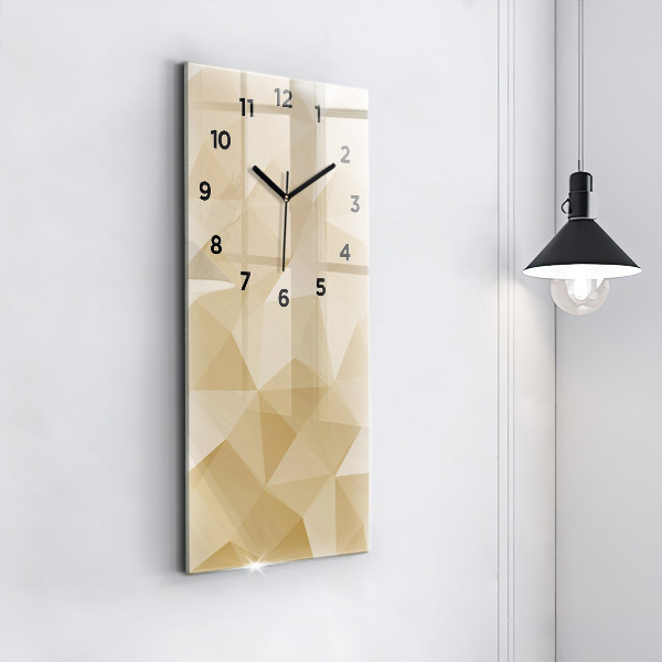 Modern vertical wall clock Triangles abstract