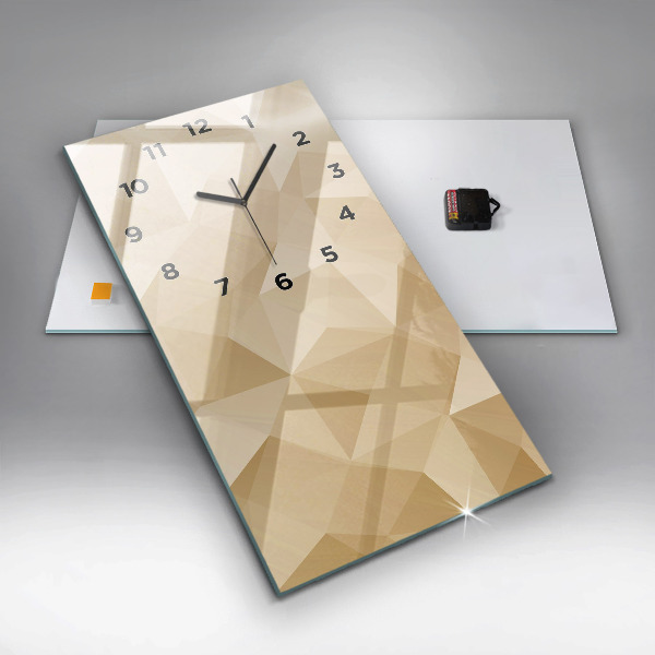 Modern vertical wall clock Triangles abstract