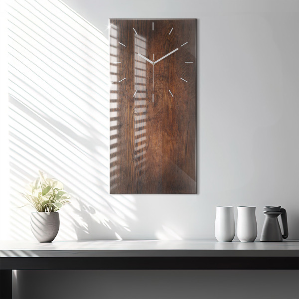 Modern vertical wall clock Old wood