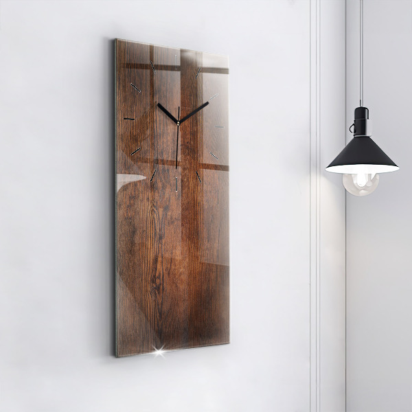 Modern vertical wall clock Old wood