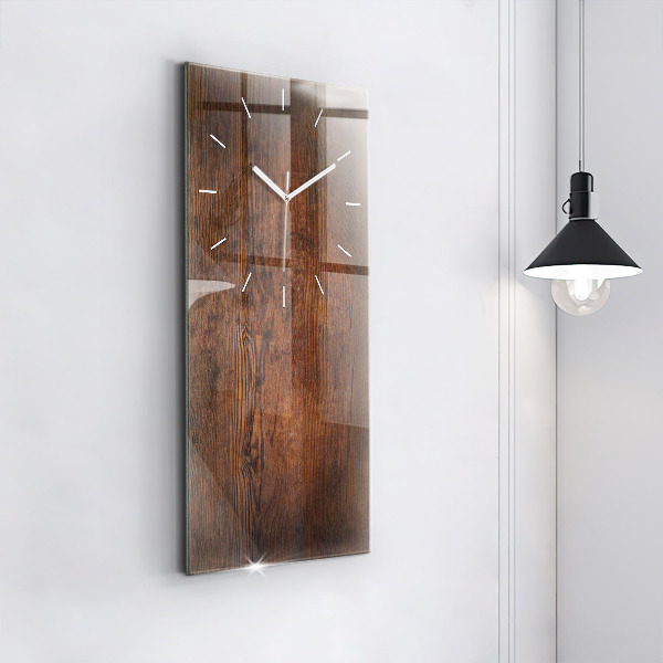 Modern vertical wall clock Old wood