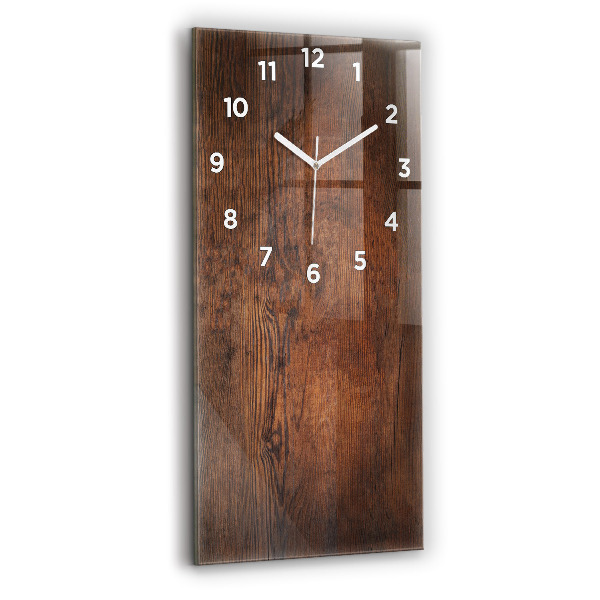Modern vertical wall clock Old wood