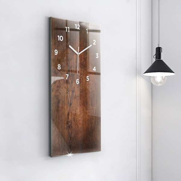 Modern vertical wall clock Old wood