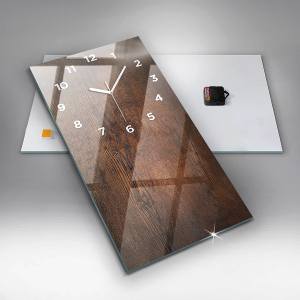 Modern vertical wall clock Old wood