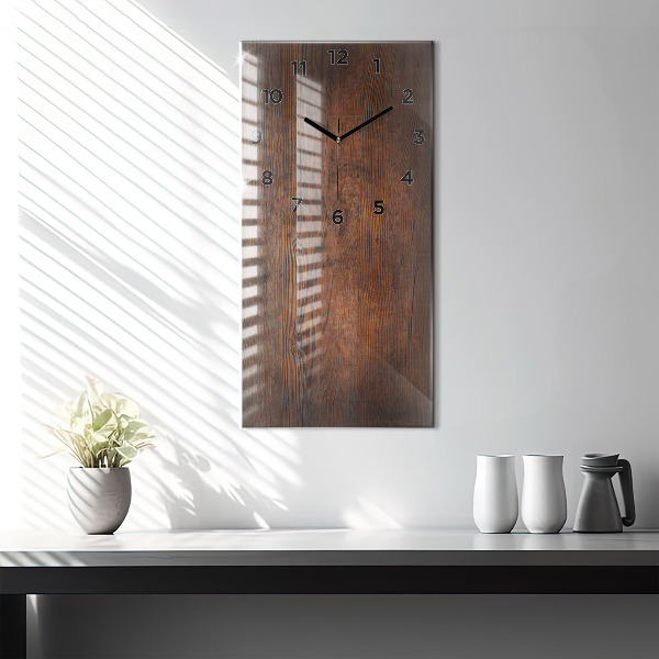 Modern vertical wall clock Old wood