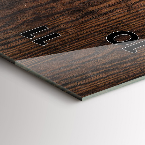 Modern vertical wall clock Old wood