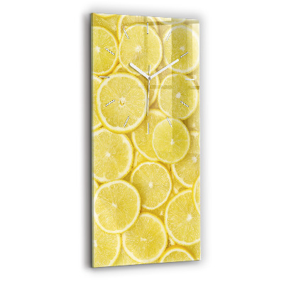 Modern vertical wall clock Lemon slices