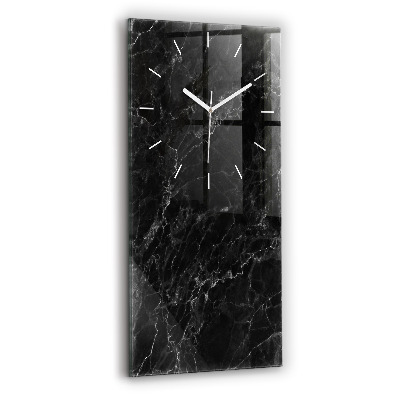 Modern vertical wall clock Dark marble