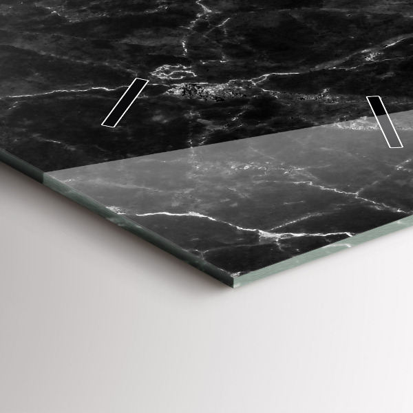 Modern vertical wall clock Dark marble