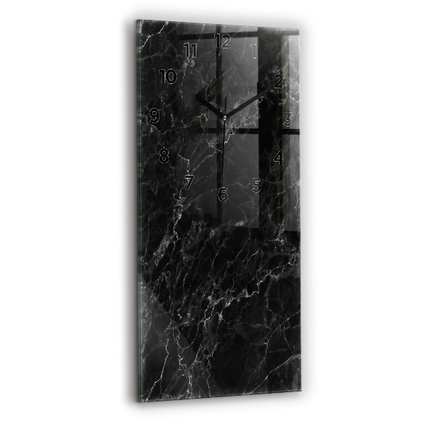 Modern vertical wall clock Dark marble