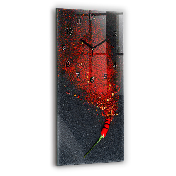 Modern vertical wall clock Red pepper seasoning