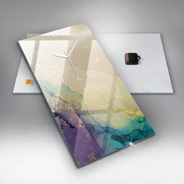 Modern vertical wall clock Abstraction of colors