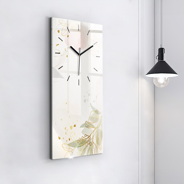 Modern vertical wall clock Pastel abstraction