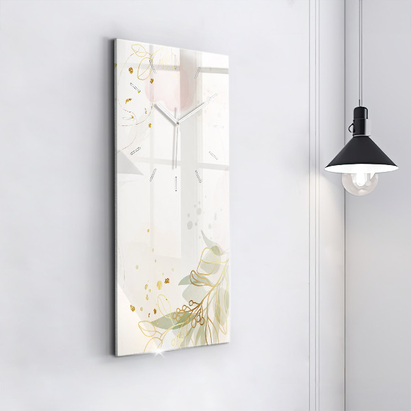 Modern vertical wall clock Pastel abstraction