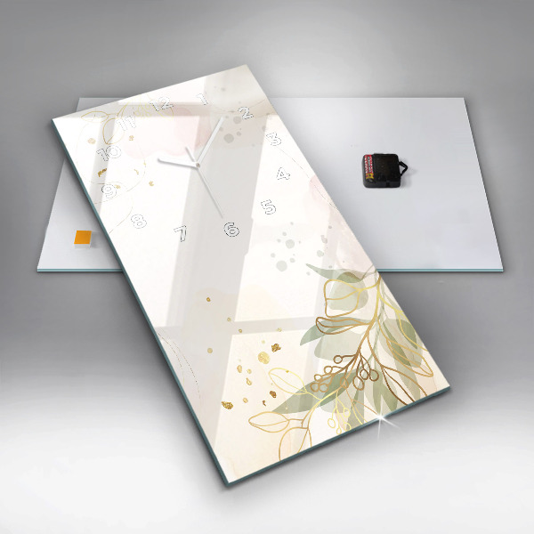 Modern vertical wall clock Pastel abstraction